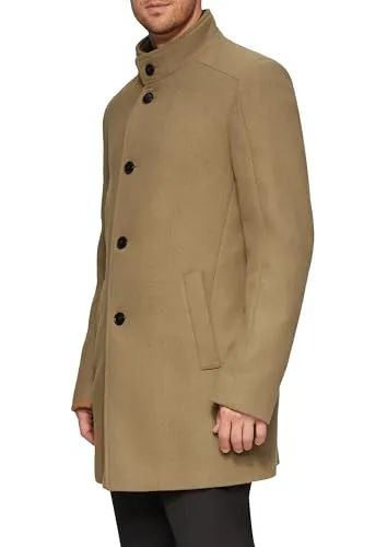 Mantel aus Wollmix mit fixiertem Stepp-Einsatz karamell 56 - Funktionsjacke mit warmem Wattierungs-Insert, hochwertiger Wolle und elegantem Stehkragen – ideal für kalte Tage.