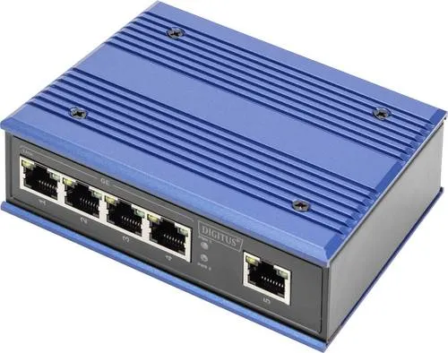 Digitus DN-651118 Industrial Ethernet Switch 5 Port in blau von DIGITUS