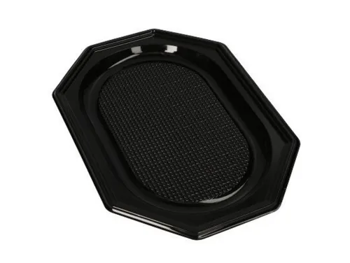 Produktbild Stabile Servierplatten 35 cm x 25 cm schwarz PET Einweg Servierplatte 10