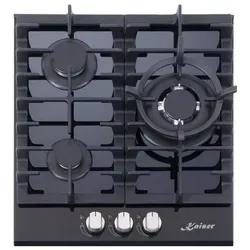 Kaiser Küchengeräte Gas-Kochfeld Gasherd 45cm, Schwarz Glas, Einbau Herd, 3,8kW WOK KCG 4384 schwarz