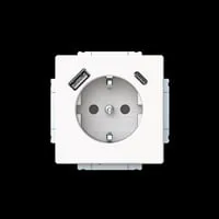 Busch-Jaeger 20 EUCB2USBAC-884 SCHUKO®-USB Steckdose - Steckdosen & Zubehör mit 1x USB-A und 1x USB-C für schnelles Laden mobiler Geräte. Erhöhter Berührungsschutz und elektronischer Kurzschluss-/Überlastschutz für mehr Sicherheit.