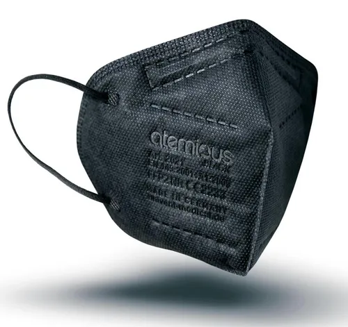 Produktbild atemious PRO 2 BLACK FFP2 Maske – Schwarz, einzeln verpackt, Germany