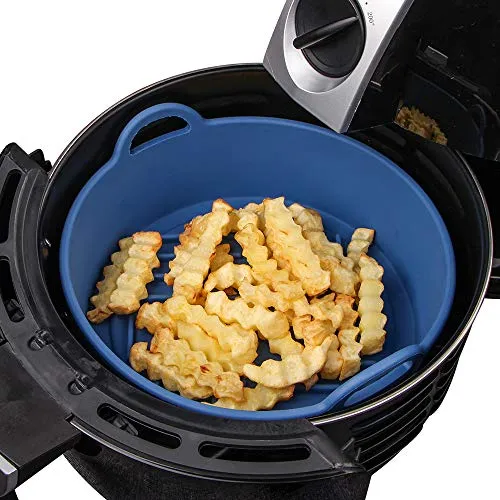 Webake Silikonform Heißluftfritteuse Backform Silikon Ø 20 cm Air Fryer Silicone Pot Heißluftfritteuse Zubehör Ersatz für Papiereinlagen, keine harte Reinigung des Luft-Fritteuskorb