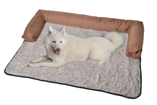 RAIKOU Hundematte - Waschbares Hundebett in 90x90cm - Tierbetten aus hochwertigem, kratzfestem Plüsch, rutschfest und leicht zu reinigen. Schützt Möbel und Autos, bietet Komfort für Ihren Hund.