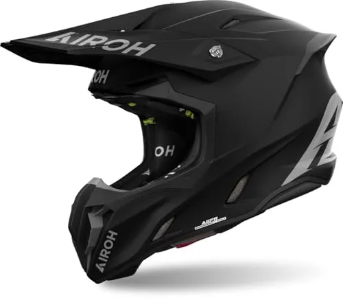 Airoh Twist 3 Solid Motocross Helm, schwarz, Größe XS - Motorradhelme mit ASN für optimale Belüftung und AEFR für schnelle Notfallrettung. Ideal für anspruchsvolle Fahrer!