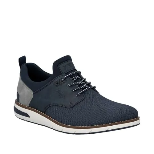 Rieker Slip-On Sneaker mit Gummizug, Freizeitsneaker in Blau/Grau, Größe 40 EU - Modischer Halbschuh mit elastischem Gummizug, ideal für einen bequemen Einstieg. Perfekt für den sportlichen Alltag und mit gepolsterter Innensohle für angenehmen Tragekomfort.