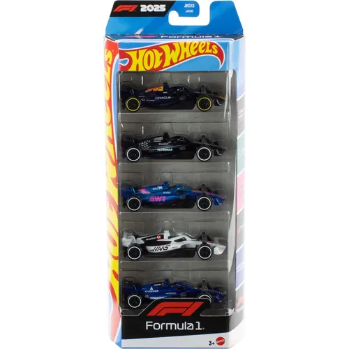 Hot Wheels 5er-Pack Formel 1 Die-Cast-Spielzeugautos im Maßstab 1:64