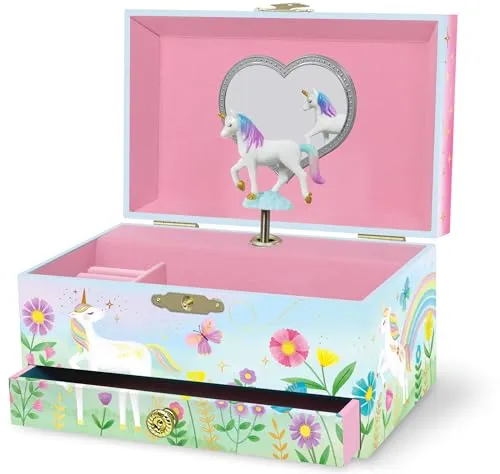 Musikalisches Einhorn-Schmuckkästchen für Mädchen – Kinder tanzende Einhorn-Spieluhr mit Spiegel, Einhorn-Geschenke für kleine Mädchen, Schmuckkästchen, Kindergeburtstagsgeschenk, 3–10 Jahre