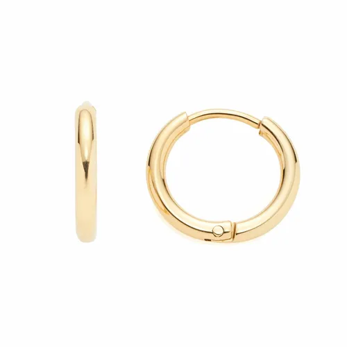 Leonardo Lilo Beauty Ohrringe aus Edelstahl - Kleine goldfarbene Klapp-Creolen - Ohrringe für Damen, zeitloses Design mit praktischem Klappverschluss für hohen Tragekomfort und vielseitige Stylingmöglichkeiten.