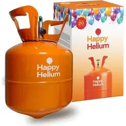 Happy Helium® Ballongas für 20 Luftballons | Heliumgas mit Füllventil