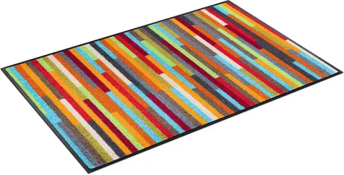 wash+dry Fußmatte Mikado Stripes 50x75cm - Waschbar und Rutschfest - Premium Fußmatte für Innenbereiche, waschbar bis 60°C, rutschfest und trittschalldämmend. Ideal für jedes Zuhause, sorgt für Hygiene und Stil.