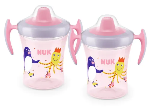 NUK Trinklernbecher NUK Trainer Cup für Zwillinge (rosa) BPA-frei, 6+ Monate, 2-tlg.