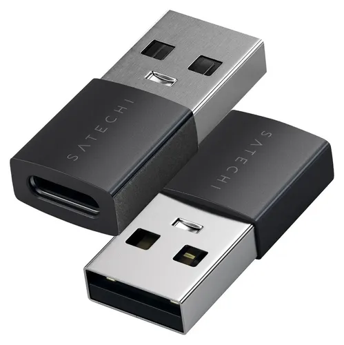 Satechi, 2er Pack USB-A auf USB-C Adapter USB 3.0 10 Gbps aus Aluminium, Schwarz / Silber