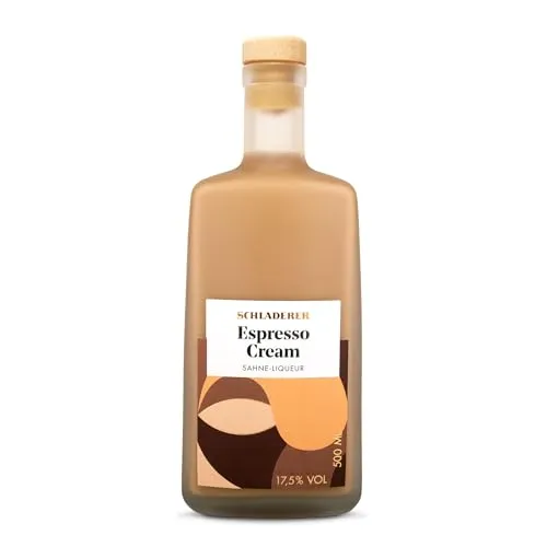 Schladerer ESPRESSO CREAM Sahne-Liqueur - cremiger Sahne Likör mit intensivem Espresso-Geschmack - perfekt pur, auf Eis oder in Cocktails genießen (1 x 0,5l)