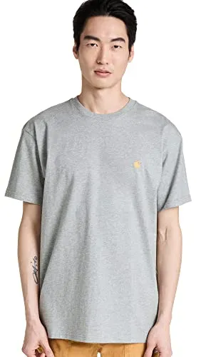Carhartt WIP Herren Chase T-Shirt, Grau meliert, S