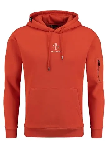KEY LARGO Herren Klmembership Hoody Kapuzenpullover, Rust (1391), L EU - Klassischer Kapuzenpullover aus weichem, strapazierfähigem Material. Mit praktischer Kängurutasche und zusätzlicher Reißverschlusstasche am Ärmel. Ideal für Freizeit und Sport, vielseitig kombinierbar für einen stilvollen Look.