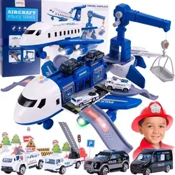 MalPlay Großes Polizeiflugzeug mit Kran und Parkhaus
