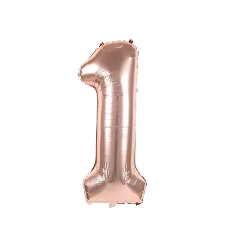 Folienballon Zahl 40 cm in Rosegold für Luftbefüllung