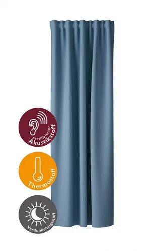 Bricoflor Verdunkelungsvorhang Galdin Hellblau - Fenstervorhänge mit verdeckten Schlaufen, blickdicht und ideal für eine stilvolle Raumgestaltung. Genießen Sie Privatsphäre und Eleganz in Ihrem Zuhause.