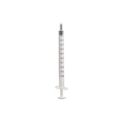 Dispomed® Spritze 1 ml ohne Kanüle - Einweg-Spritze für präzise Dosierung von Insulin, TBC und Heparin mit Skalierung, ideal für die sichere Anwendung im medizinischen Bereich.