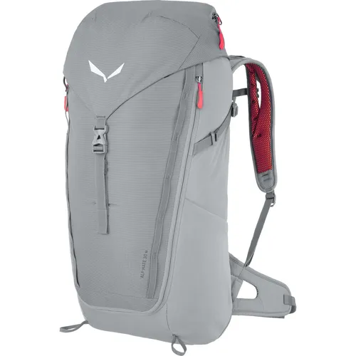Salewa Alp Mate 30L Damen-Rucksack - Grau - Damenrucksack für alpines Trekking mit Dry Back Air Tragesystem, atmungsaktiv und leicht für hohen Tragekomfort. Integrierter Regenschutz und trinksystem-kompatibel.