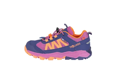 TROLLKIDS KIDS TRONFJELL HIKER LOW - Wasserdichte Wanderschuhe für Kinder mit Schnellverschluss, ideal für Nordic Walking und Abenteuer im Freien. Die EVA-Sohle sorgt für hohen Dämpfungskomfort und rutschfesten Halt.