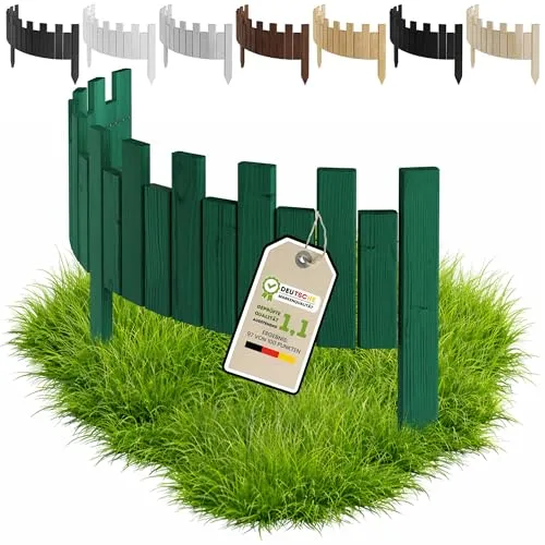 Floranica Beeteinfassung Rasenkante Holz 100 x 15 cm – Flexibler Rollzaun für Garten - Gestalten Sie Ihren Garten stilvoll mit der flexiblen Rasenkante aus imprägniertem Kiefernholz. Schnell montierbar und ideal für individuelle Formen, bietet sie eine ansprechende Abgrenzung für Beete und Rasenflächen.