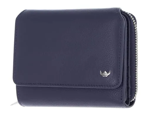 Golden Head Leder Geldbörse Madrid RFID Protect Zipped Billfold Coin Wallet Blue dunkelblau