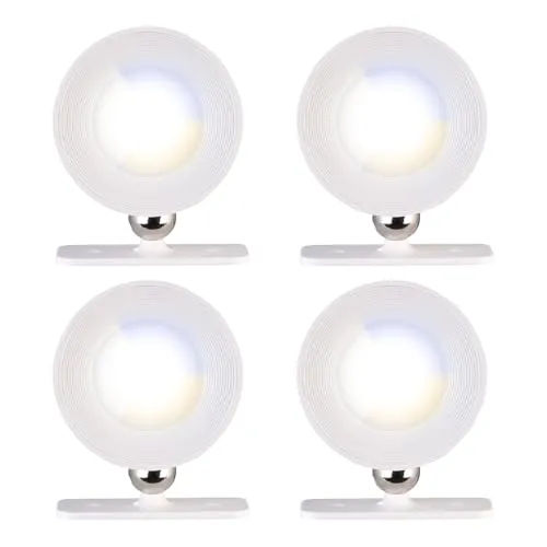 Lunartec Wandlampe innen LED: 4er-Set CCT-LED-Wandlampen, Magnetfuß, dimmbar, Touch-Bedienung, weiß (Wandleuchte innen Flur, Leuchte Küche, Kabellose Lampe)