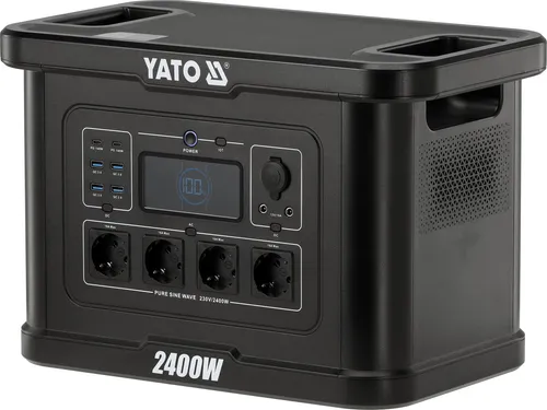 YATO Powerstation 2400W, 2232Wh – Tragbare Energiequelle - Die YATO Powerstation mit 2400W und 2232Wh bietet vielseitige Anschlussmöglichkeiten für zuverlässige Energieversorgung beim Camping, Notfällen oder im Garten. Robustes Design und hohe Lebensdauer dank LiFePO4-Technologie.