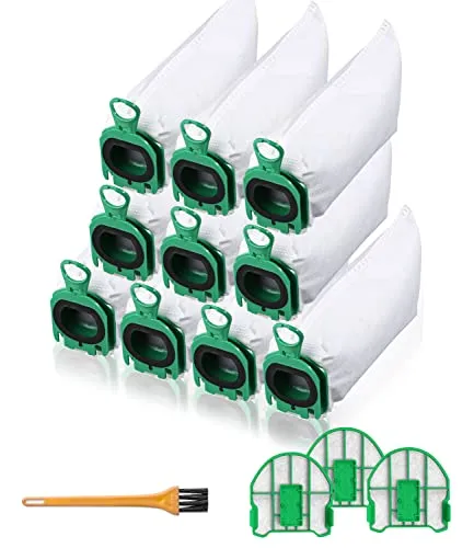Stück Staubsaugerbeutel für Vorwerk Kobold VB100 FP 100 Premium Filtertüten mit Motorschutzfilter und Reinigungsbürste Ersatz Staubbeutel für Kobold VB100 Akku-Staubsauger 10