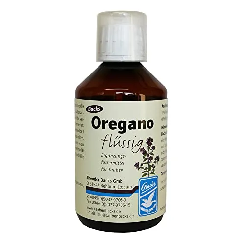Backs Oregano flüssig - 250 ml - wirkt verdauungsfördernd und stimuliert die Gallensaft- und Enzymsekretion im Darm - für Kaninchen, Nager, Geflügel und Tauben