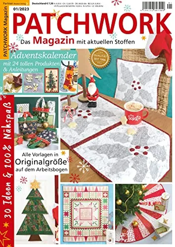 Patchwork Magazin 1/2023 mit 24 tollen Produkten und Anleitungen