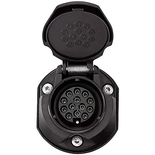 SecoRüt 30135 Anhänger-Steckdose 13polig - Steckdosen & Zubehör, hochwertige ABS Kunststoff-Steckdose mit Nebelschlusslichtabschaltung für sichere Anhängerverbindungen.