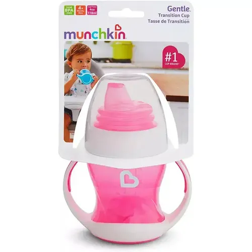 Kubek z miękkim ustnikiem i uchwytami Munchkin 118ml różowy Munchk 5019090517867