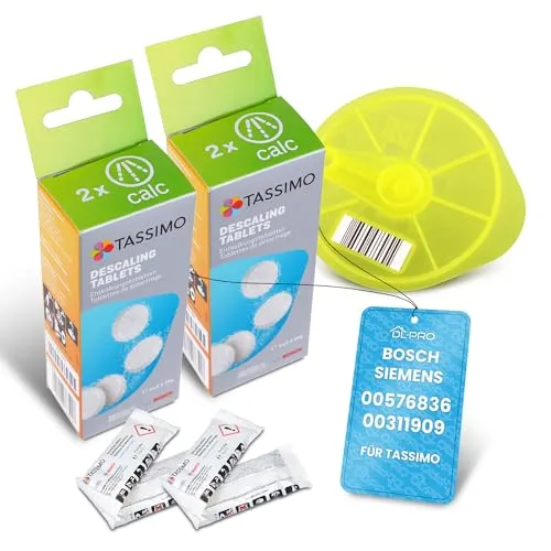 DL-pro Reinigungsdisc + 2x Entkalker für Bosch Siemens 576836 00576836 311909 00311909 Reinigungs- und Entkalkungsset für Tassimo Multigetränkesystem Kapselautomat Kaffeemaschine Kaffeevollautomat