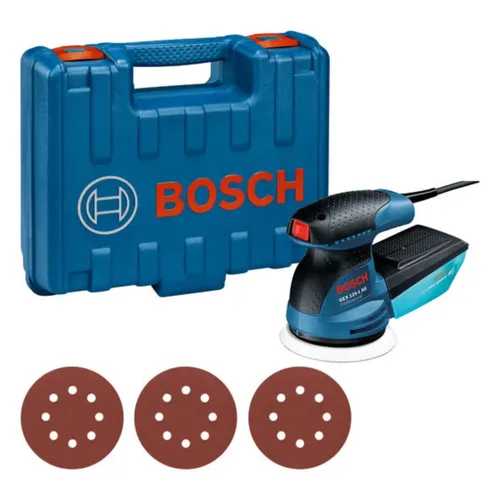Bosch Exzenterschleifer GEX 125-1 AE, mit 3 x Schleifblatt C470, 0601387504