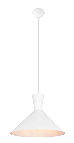 Reality Leuchten Pendelleuchte Enzo R30781931, Metall Weiß matt - Pendelleuchte in modernem Design, individuell höhenverstellbar bis 150 cm, perfekt für stilvolle Beleuchtung in jedem Raum. Exkl. 1x E27 Leuchtmittel.