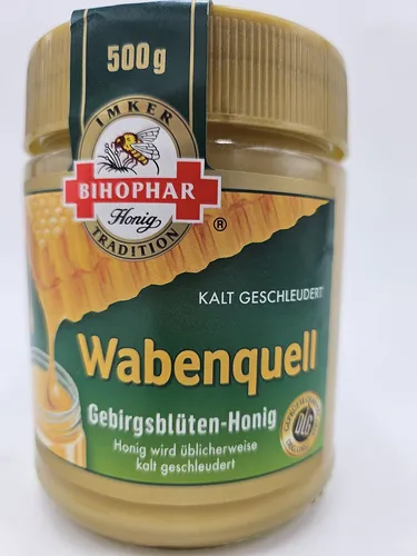 BIHOPHAR Honig, Bihophar Wabenquell Gebirgs Blüten Honig cremig im Glas 500g