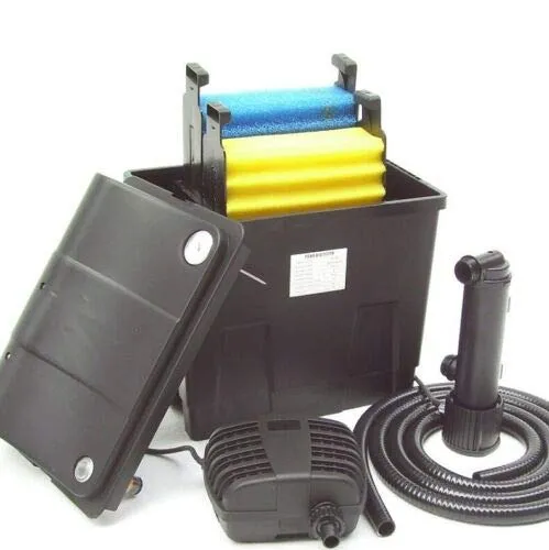 D&L Teichaussenfilter Teichfilter 8000l + UVC 9W Teichklärer + Teichpumpe Pumpe55889