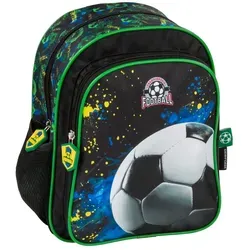 Fussball Kinder Rucksack 28 cm Kindergarten Tasche Football - Schwarz