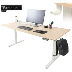 Arebos elektrisch höhenverstellbarer Schreibtisch 180 x 80 cm - Ergonomischer Schreibtisch mit Memory-Funktion für bis zu 3 individuelle Höhen, stufenlos von 72 bis 118 cm verstellbar – ideal für gesundes Arbeiten im Homeoffice oder Büro.