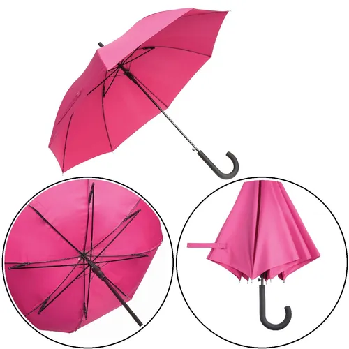 Automatik Stockschirm Ø103 cm Damen, 400 Gramm Regenschirm Dunkelpink Schirm