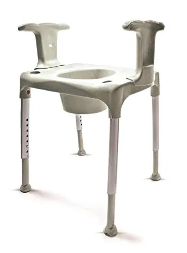 Etac Swift Toilettenstützgestell - Behinderten-Bedarf, flexibles und leichtes Toilettenstützgestell mit Armlehnen für sichere Nutzung und einfache Montage ohne Werkzeug, ideal für Personen mit körperlichen Einschränkungen.