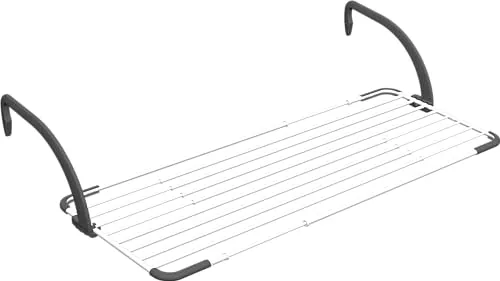 Vileda Brezza Extend Wäscheständer - Ausziehbarer Wäscheständer für den Balkon mit 20 m Trockenfläche – perfekt für große Wäschemengen und verhindert Falten dank grober Fäden.