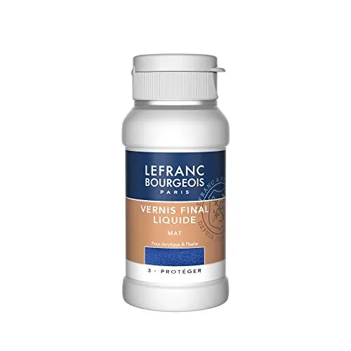 Lefranc & Bourgeois 300673 Matter Schlussfirnis, für Acrylfarben, matt, transparent, gilbungsbeständigen Schutz Ihrer Bilder Firniss matt - 120ml Flasche