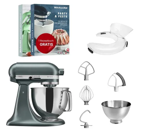 KitchenAid 4,8 L 5KSM175 Artisan Küchenmaschine Juniper - Küchenmaschinen mit 300 W Motor, elegantes Design in Juniper und umfangreicher Zubehörvielfalt für kreative Kochabenteuer.