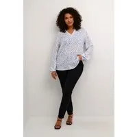 Langarm-Bluse Regular fit Bluecolors Graphic Dot blue white