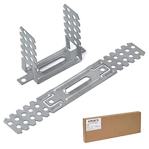 STRÜBER Direktabhänger (75 mm / 100 Stück) Deckenabhänger Dicke 0,8mm U-Abhänger für CD 60/27 Profilen und Holzlatten Trockenbau Zubehör
