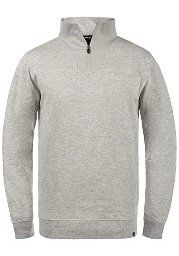 !Solid Jorke Herren Sweatshirt Pullover Pulli Troyer, Größe:M, Farbe:Grey Melange (1840051)